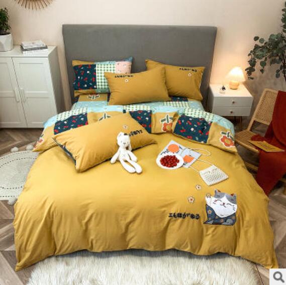 3D Yellow Cat 40199 Bed Pillowcases Quilt