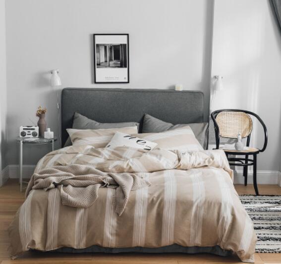 3D Light Brown Horizontal Stripes 40140 Bed Pillowcases Quilt