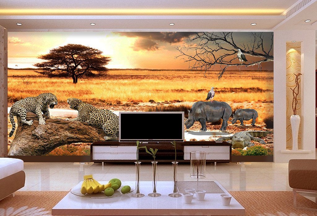 3D Leopard Sunset Glow 621 Wallpaper AJ Wallpaper 