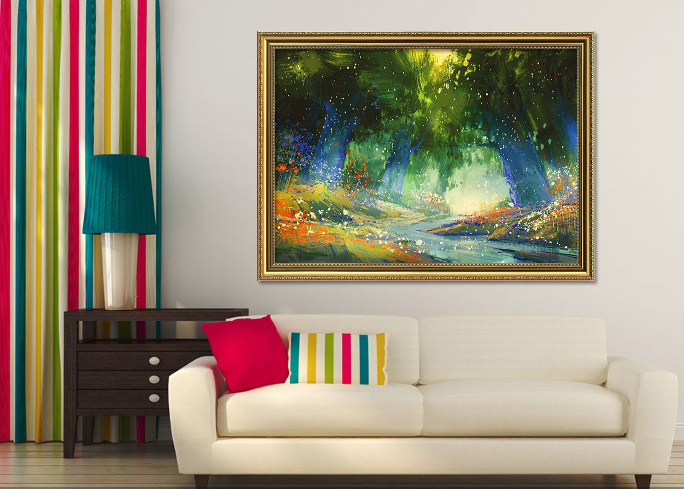 3D Abstract Painting 092 Fake Framed Print Painting Wallpaper AJ Creativity Home 