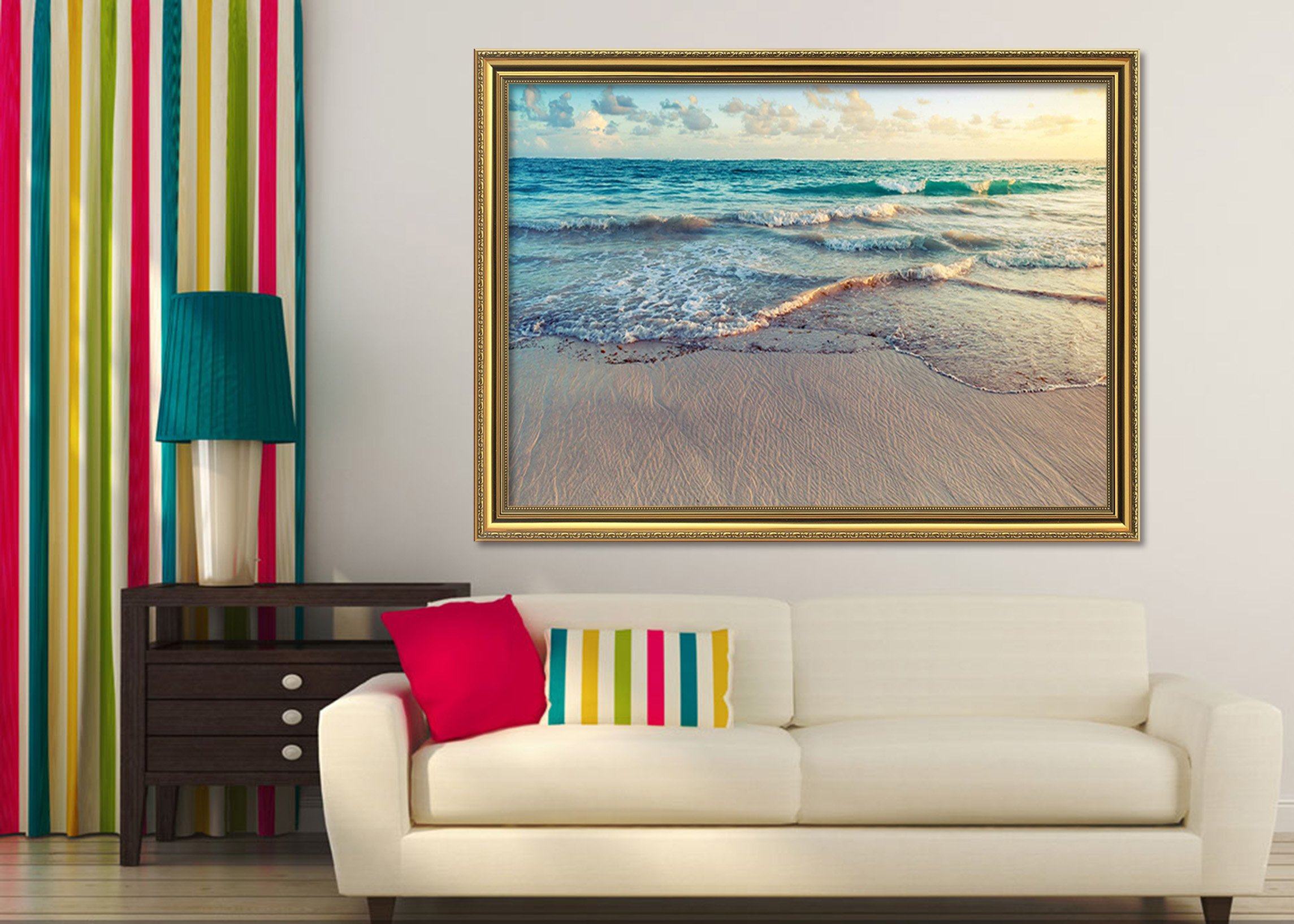 3D Sea Beach 181 Fake Framed Print Painting Wallpaper AJ Creativity Home 