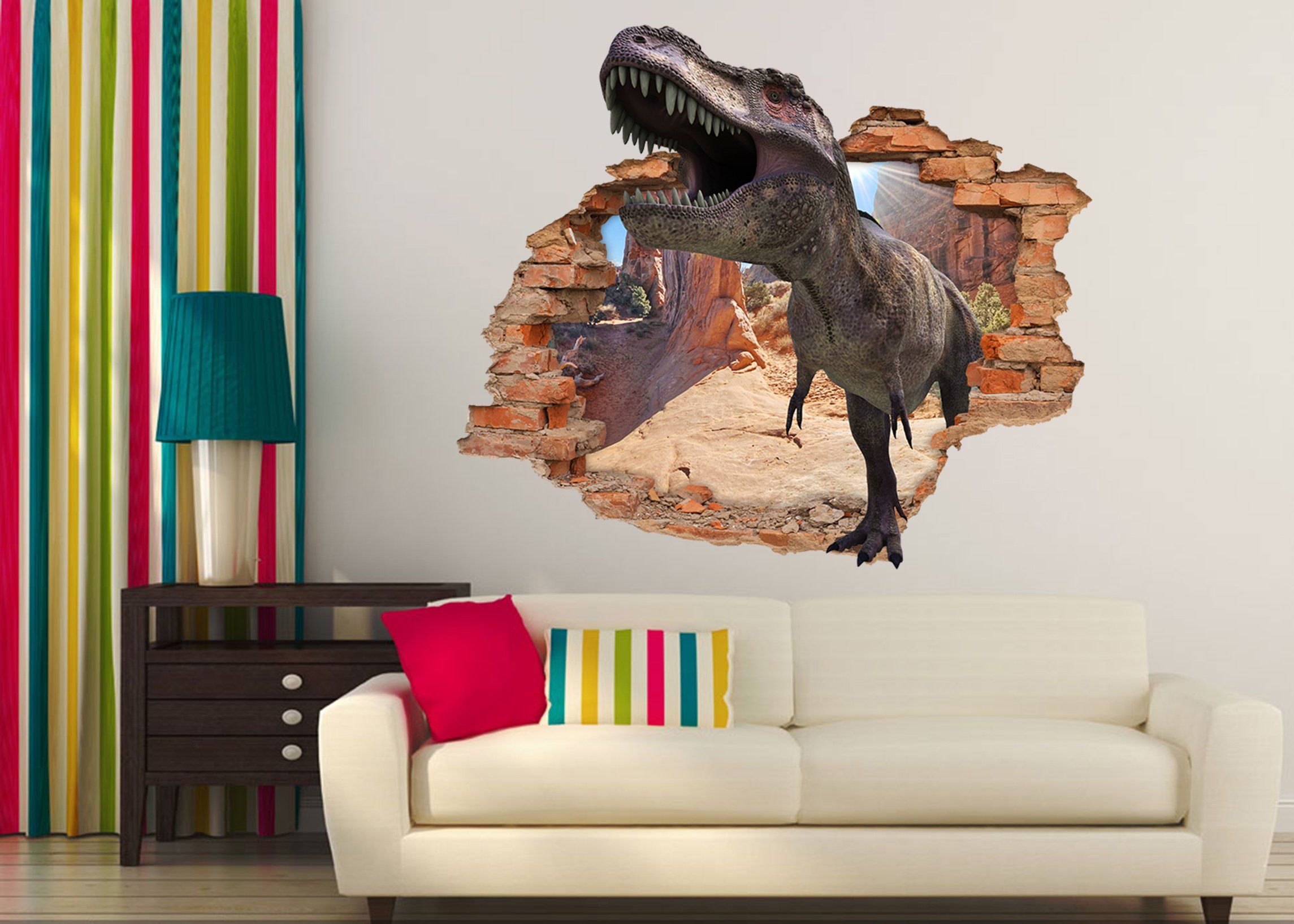3D Big Dinosaur 182 Broken Wall Murals Wallpaper AJ Wallpaper 