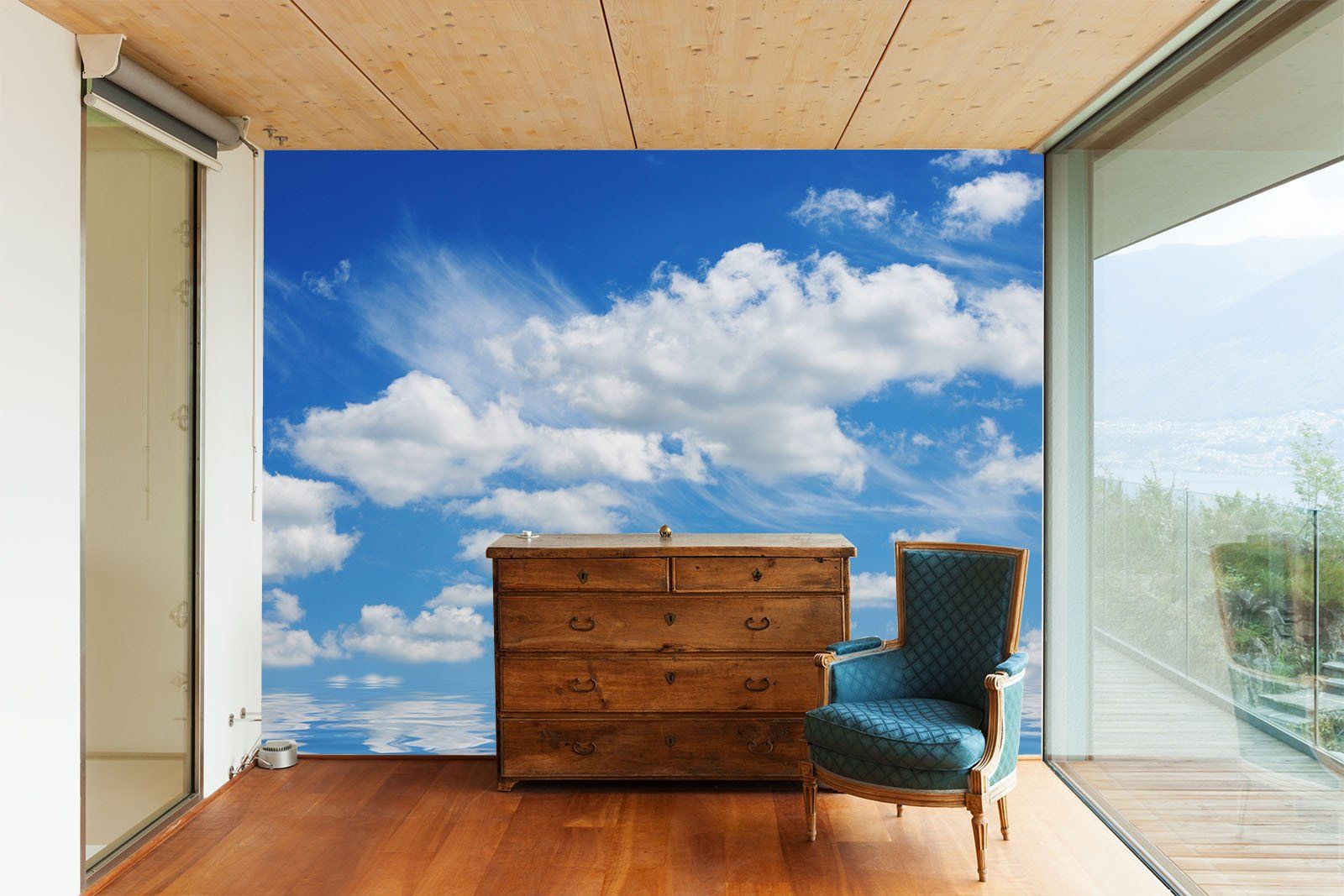 Blue Ocean White Clouds 2 Wallpaper AJ Wallpaper 