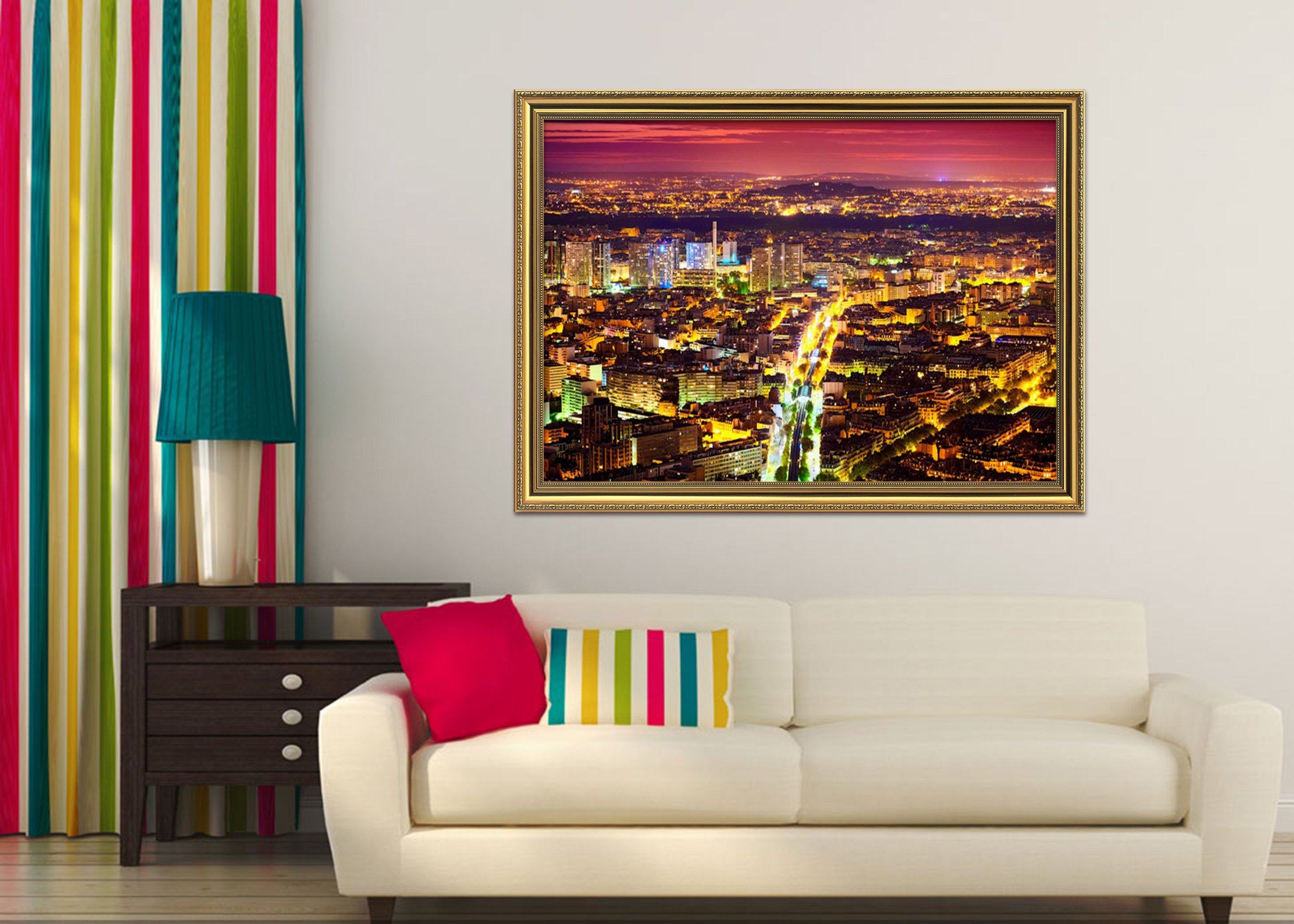 3D Night City 182 Fake Framed Print Painting Wallpaper AJ Creativity Home 