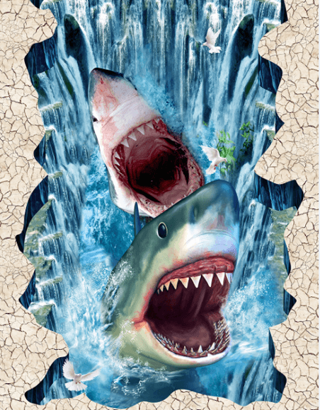 3D Sharks Floor Mural Wallpaper AJ Wallpaper 2 