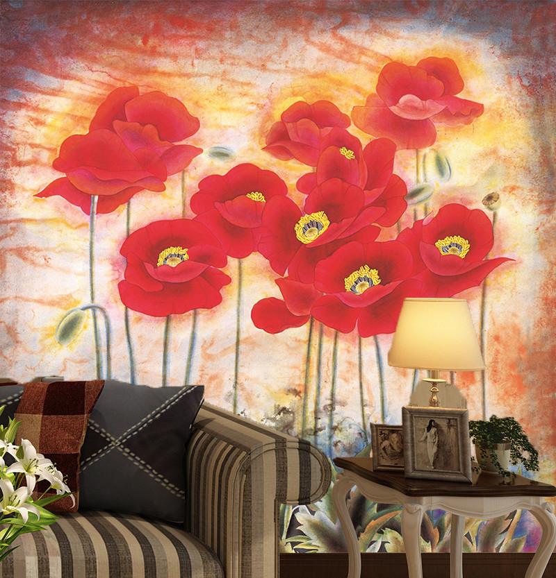 3D Painting Red Flower 29 Wallpaper AJ Wallpaper 