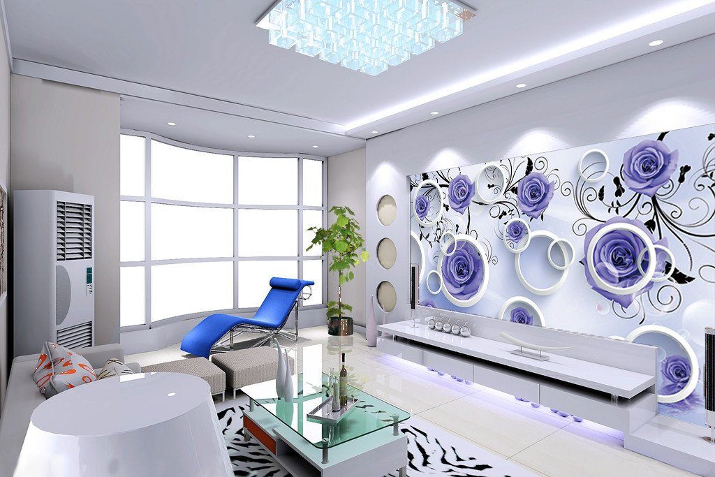 3D Purple Rose Flower 23 Wallpaper AJ Wallpaper 