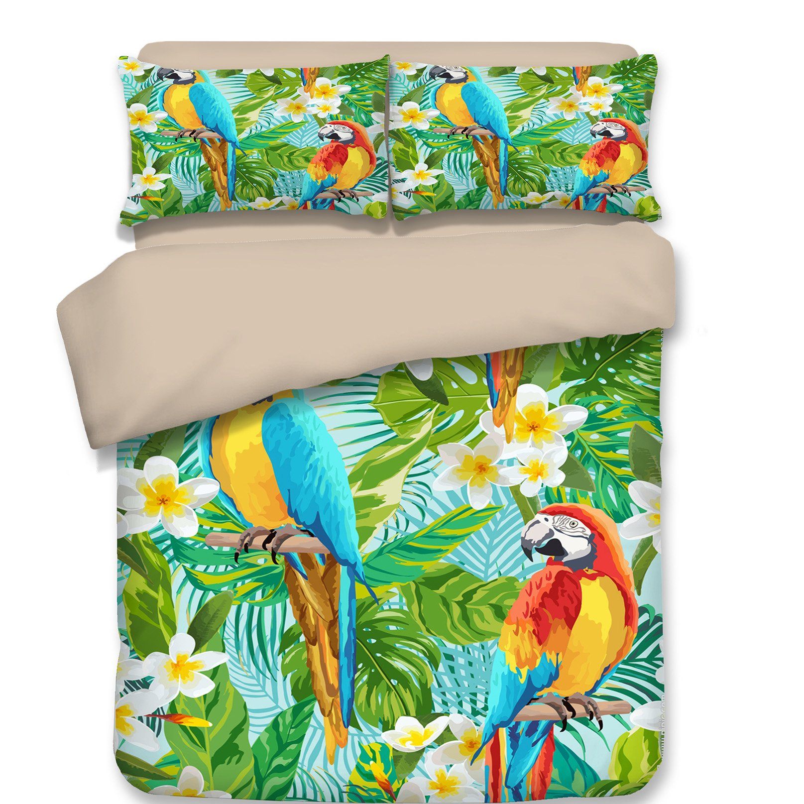3D Parrot Tongue Colory 96 Bed Pillowcases Quilt Wallpaper AJ Wallpaper 