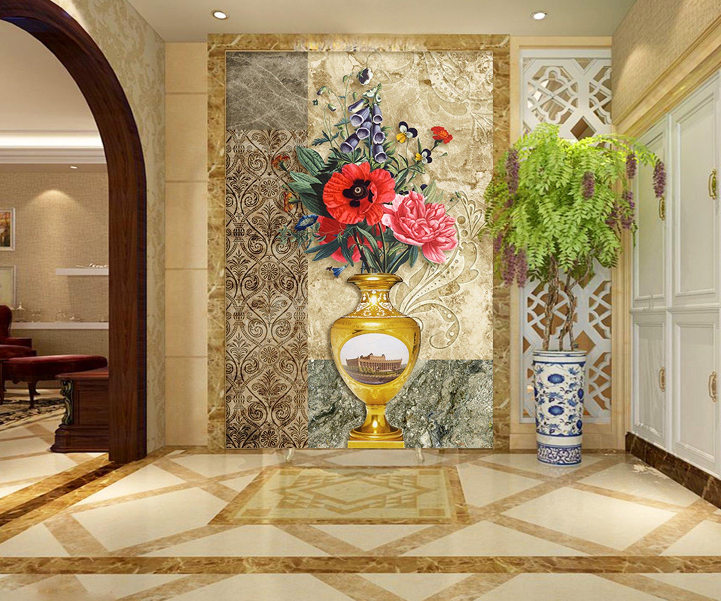 3D Vase Flower 379 Wall Murals Wallpaper AJ Wallpaper 2 