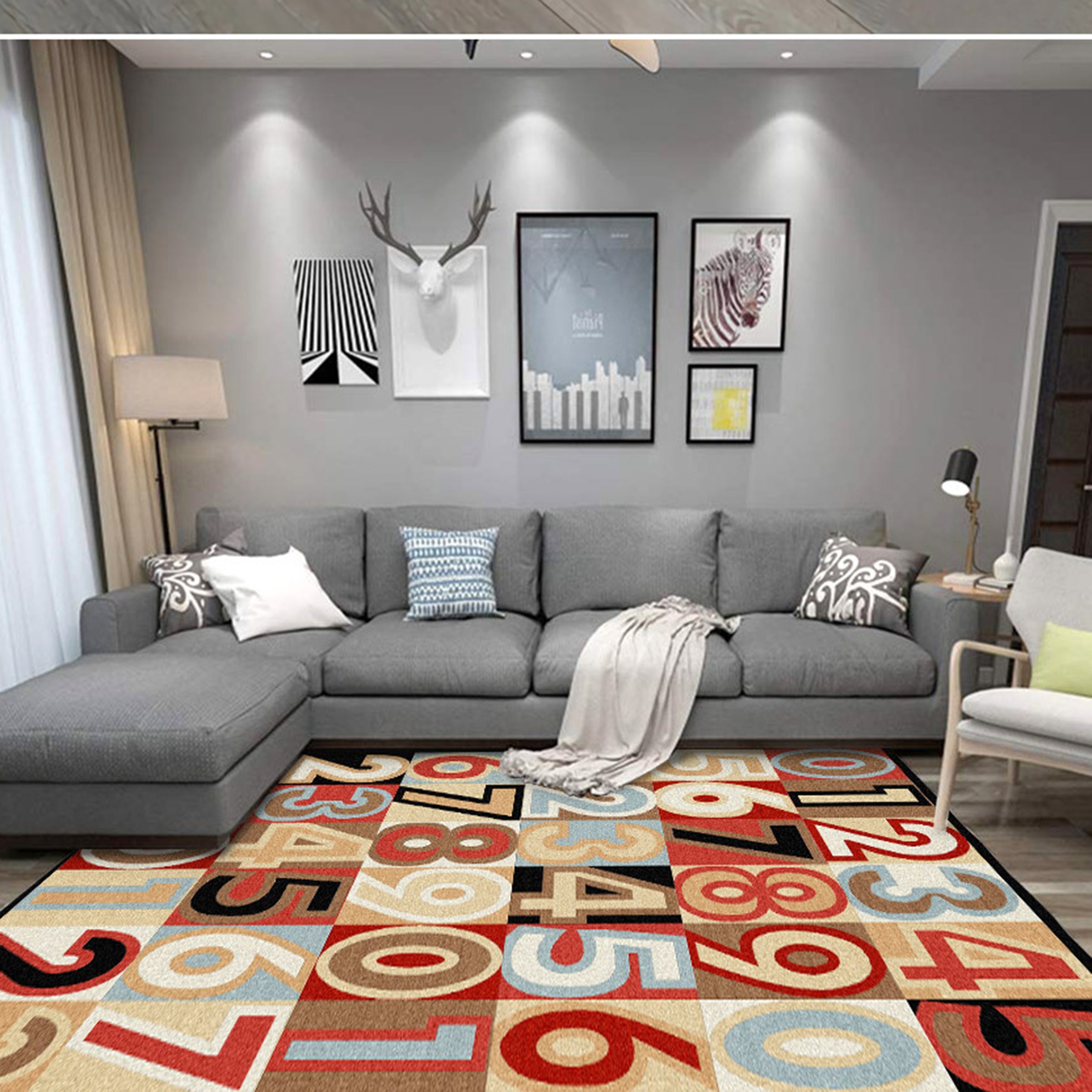 3D Color Number WG305 Non Slip Rug Mat Mat AJ Creativity Home 