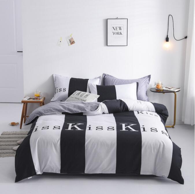 3D Black And White Kiss 13014 Bed Pillowcases Quilt
