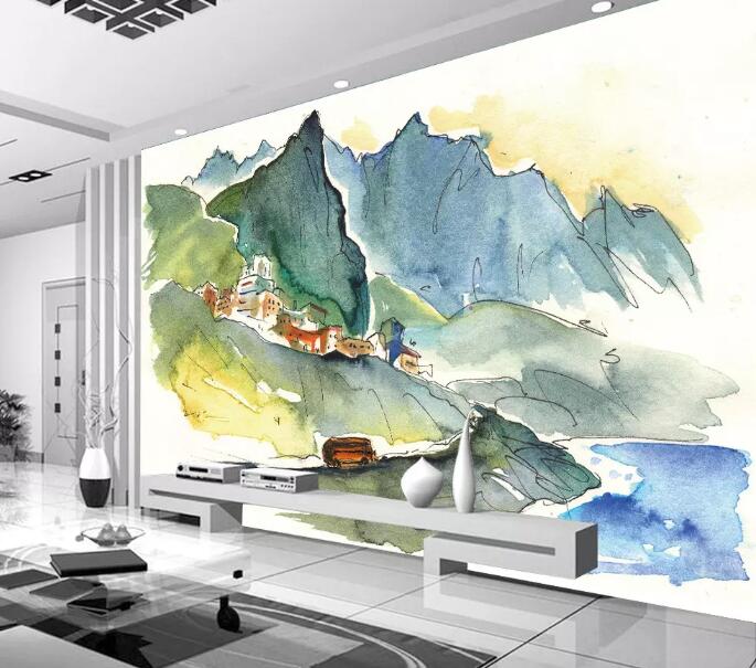 3D Mountain House 1149 Wall Murals Wallpaper AJ Wallpaper 2 