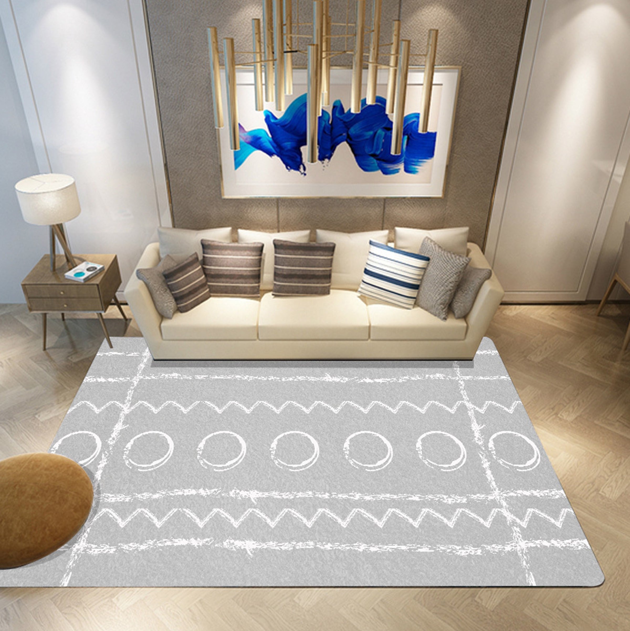 3D White Circle WG441 Non Slip Rug Mat Mat AJ Creativity Home 