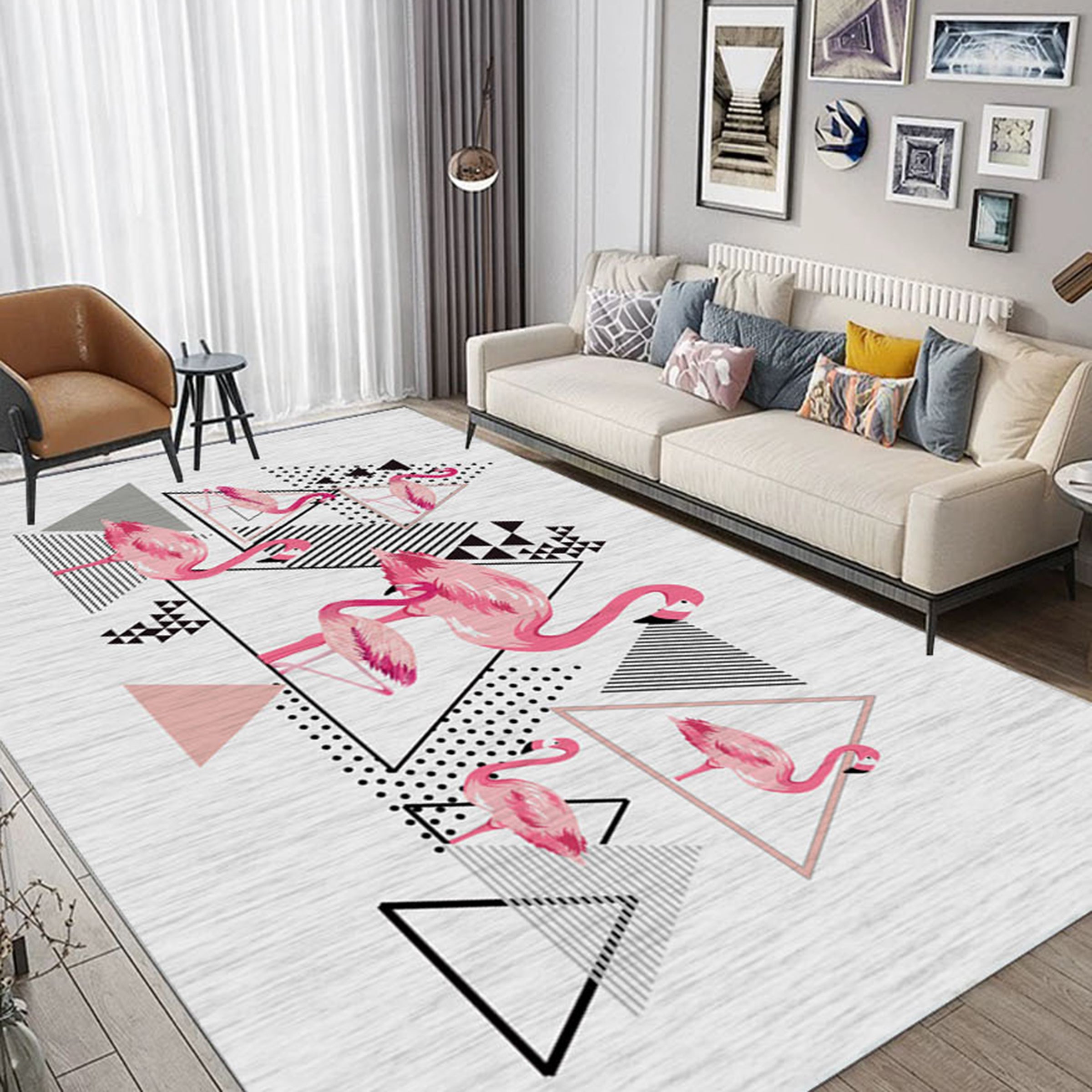 3D Pink Flamingo WG483 Non Slip Rug Mat Mat AJ Creativity Home 