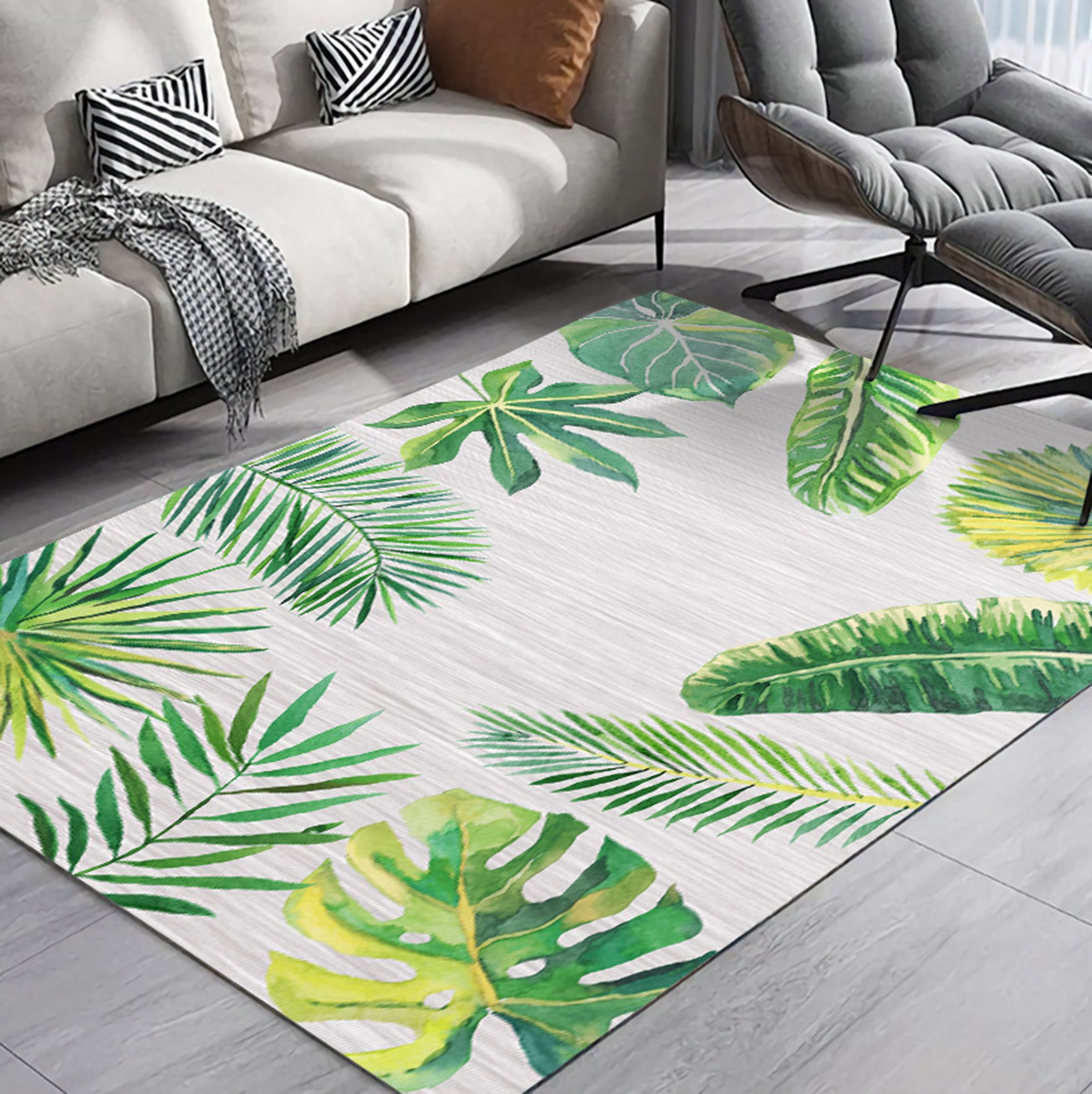 3D Green Leaf WG307 Non Slip Rug Mat Mat AJ Creativity Home 