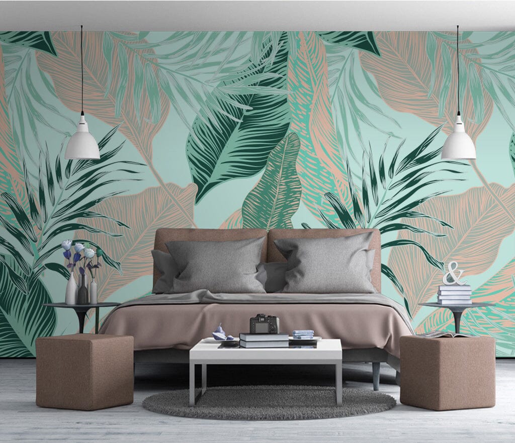 3D Painted Leaves WC033 Wall Murals Wallpaper AJ Wallpaper 2 