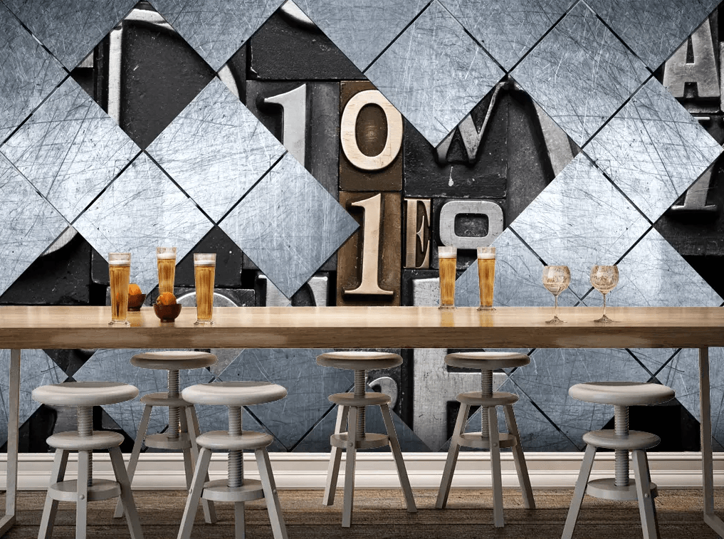 3D Iron Sheets Engraved Letters 101 Wallpaper AJ Wallpaper 2 