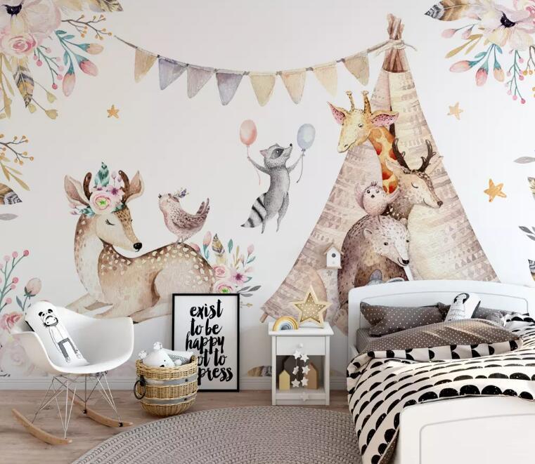 3D Animal Playground 1301 Wall Murals Wallpaper AJ Wallpaper 2 