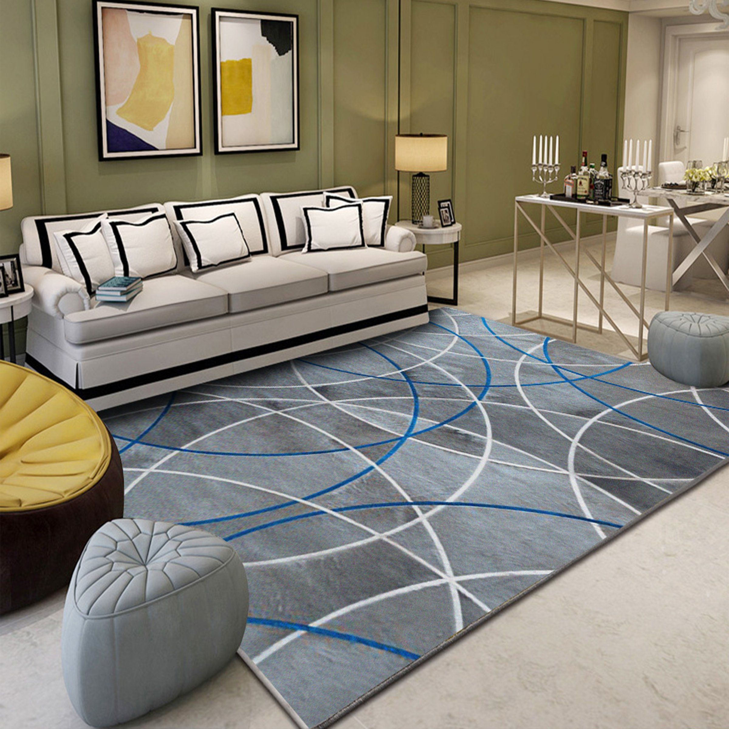 3D Black And White Stripes WG126 Non Slip Rug Mat Mat AJ Creativity Home 