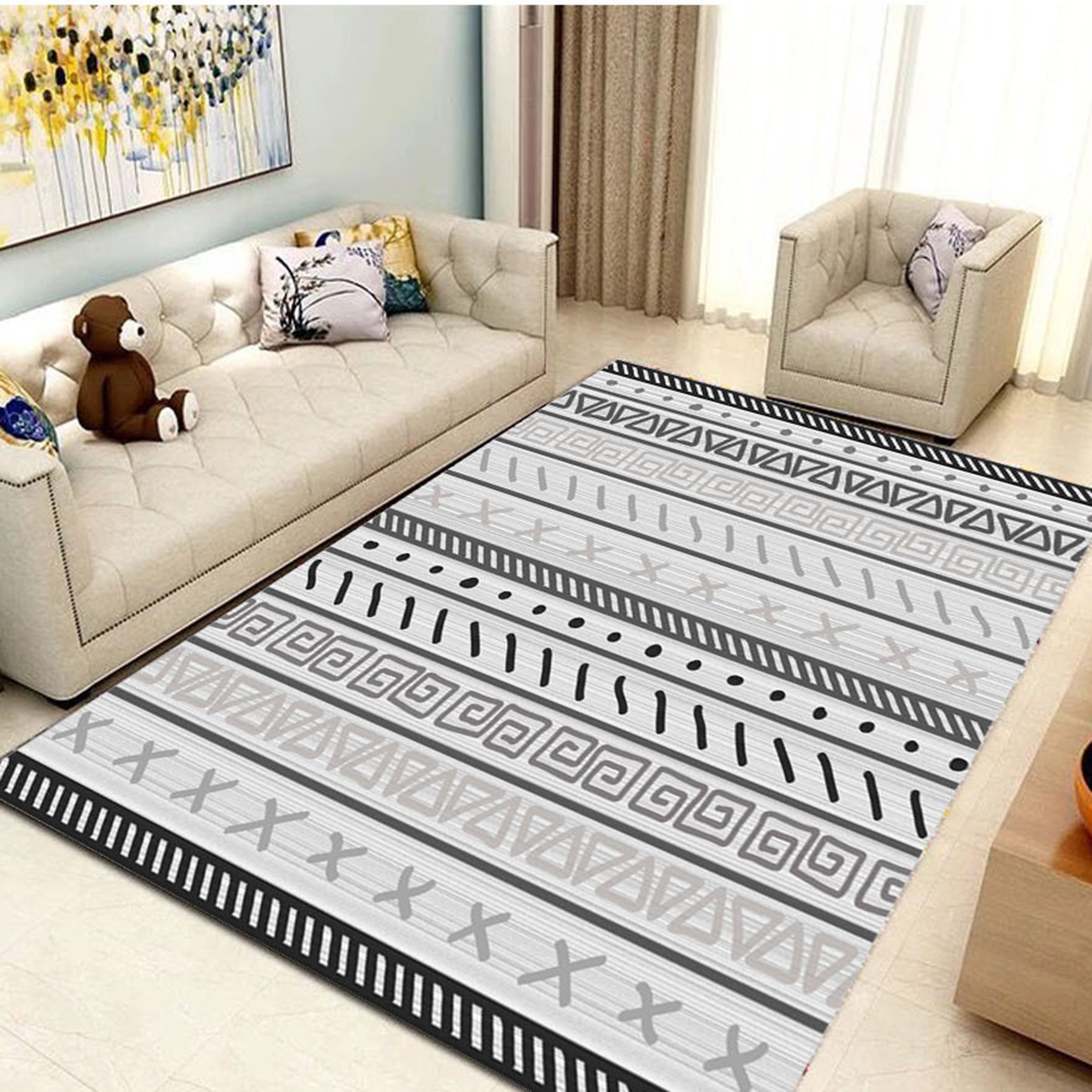3D Color Geometry WG473 Non Slip Rug Mat Mat AJ Creativity Home 
