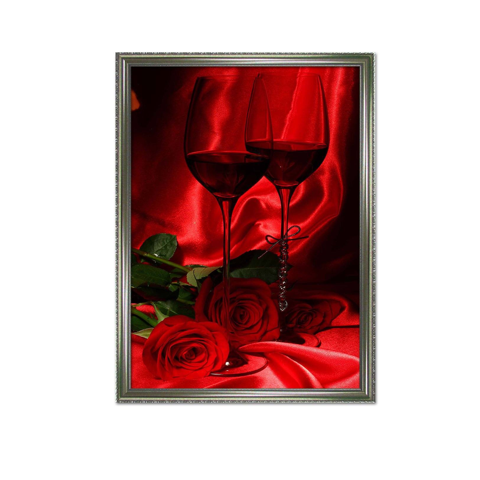 3D Red wine 060 Fake Framed Print Painting Wallpaper AJ Creativity Home 