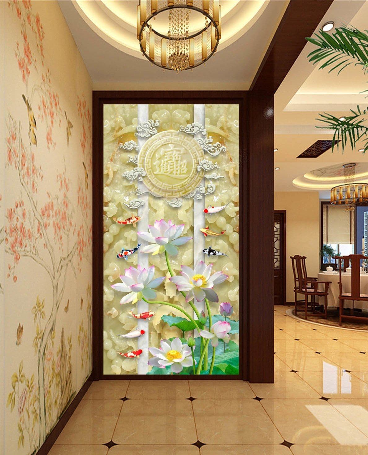 3D Lotus Garden Card 397 Wallpaper AJ Wallpaper 