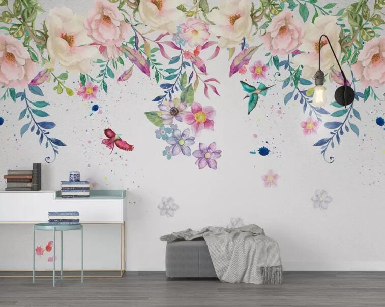 3D Flowers And Leaves 1446 Wall Murals Wallpaper AJ Wallpaper 2 