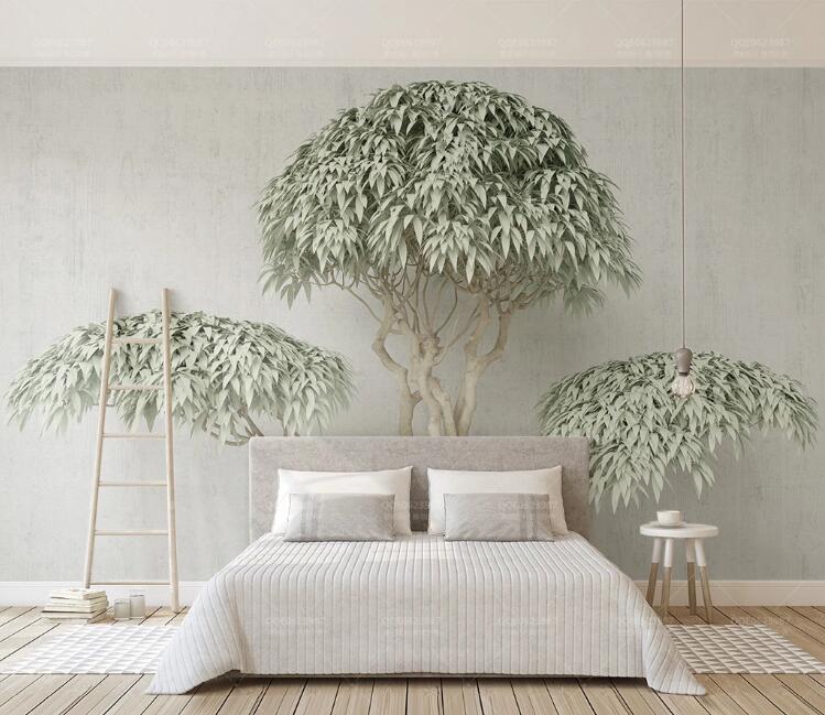 3D Blue Leaves WC218 Wall Murals