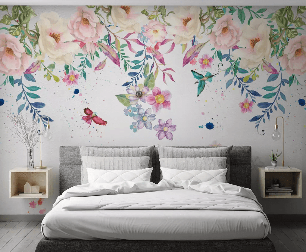 3D Vine Flower Butterfly 224 Wallpaper AJ Wallpaper 2 