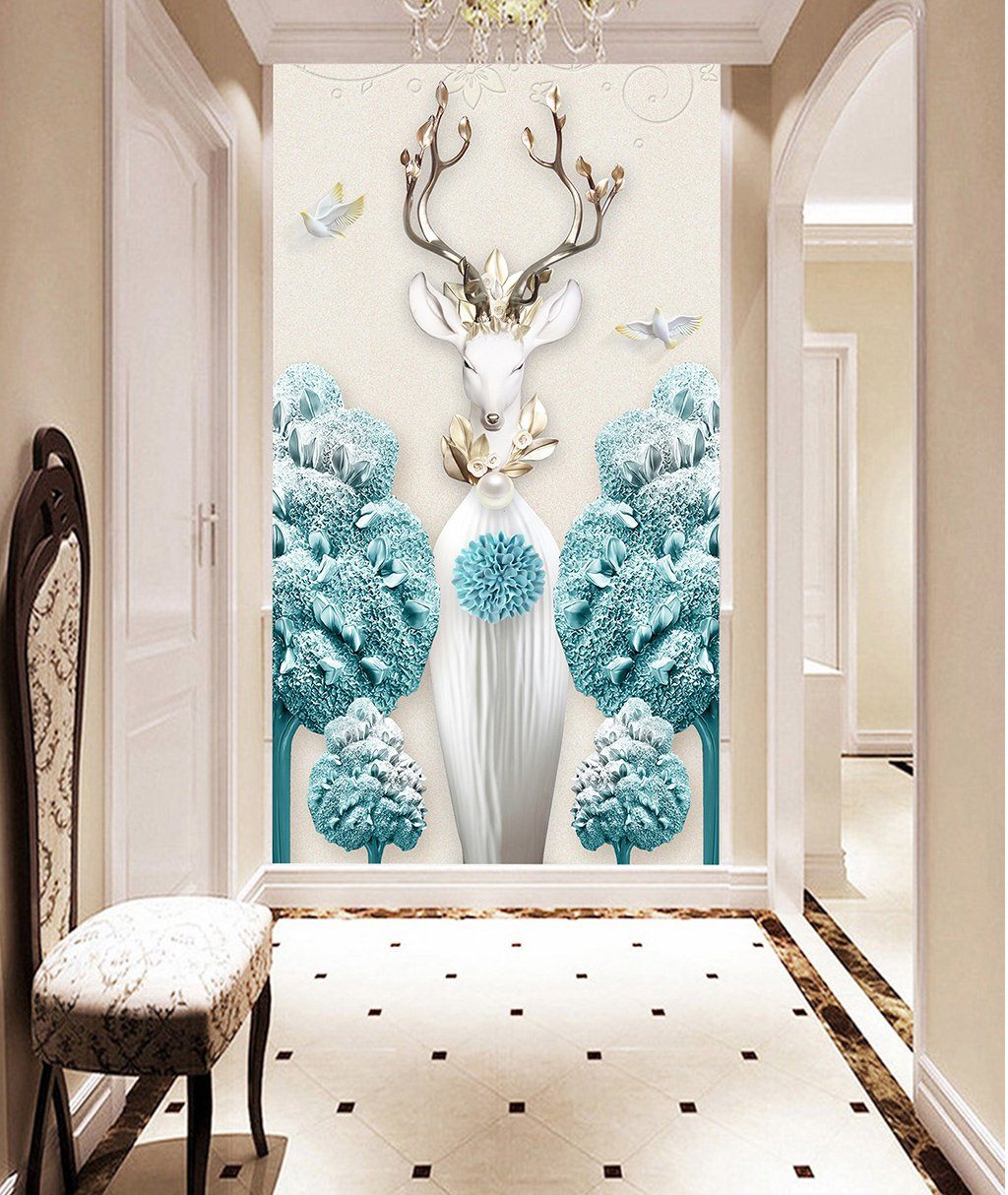 3D Elk Flower 554 Wall Murals Wallpaper AJ Wallpaper 2 