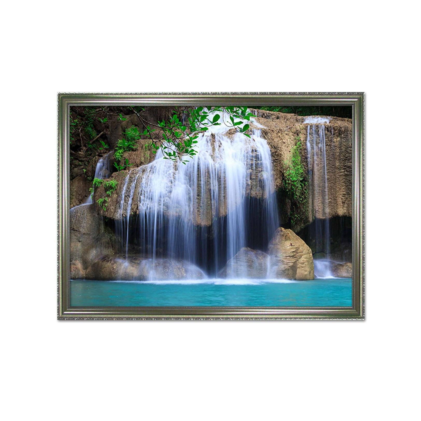 3D Mountain Stone River 109 Fake Framed Print Painting Wallpaper AJ Creativity Home 