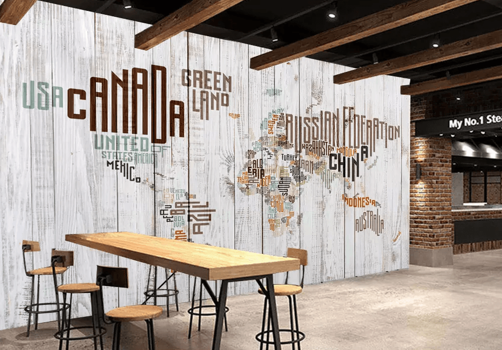 3D Wooden Board English Map 228 Wallpaper AJ Wallpaper 2 