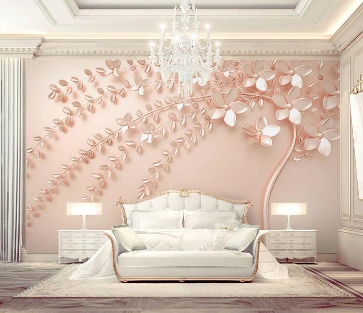 3D Pink Flowers WC112 Wall Murals Wallpaper AJ Wallpaper 2 