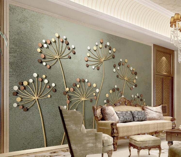 3D Gold Pattern WC181 Wall Murals Wallpaper AJ Wallpaper 2 