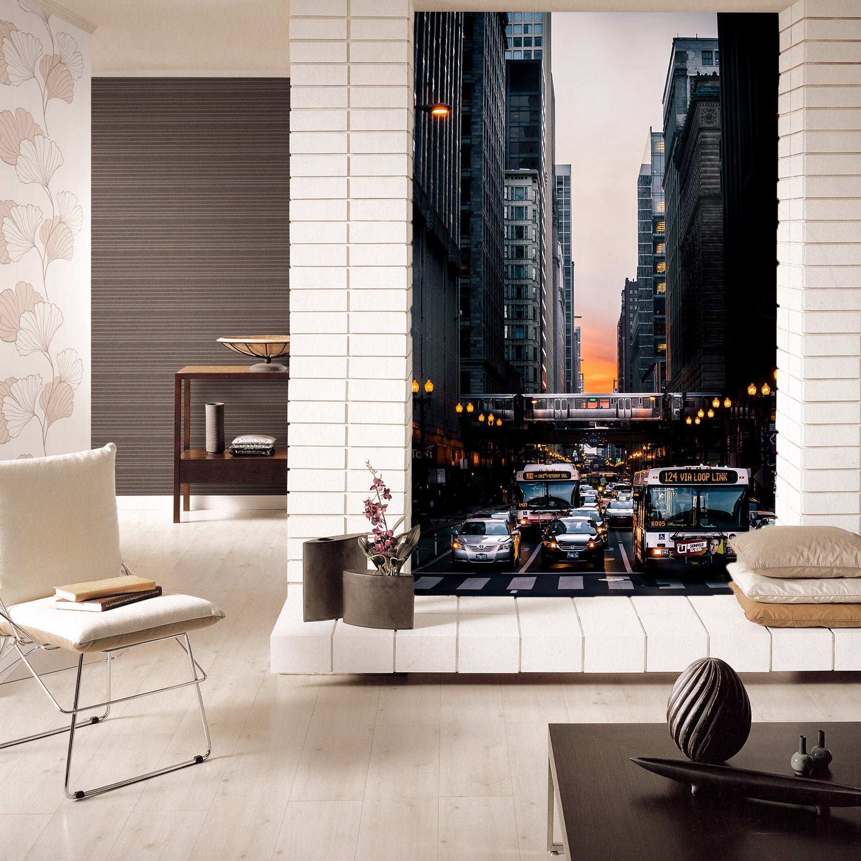 3D Chicago Traffic 430 Vehicle Wall Murals