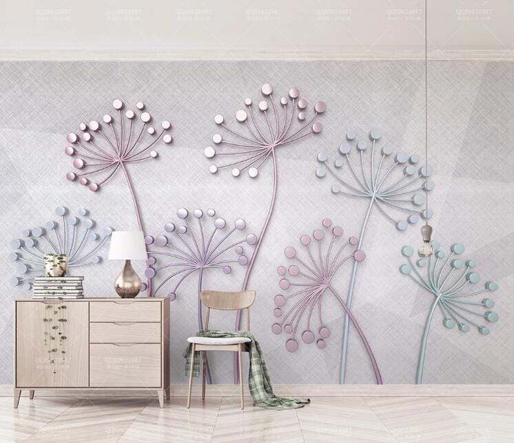 3D Diamond Dandelion WC177 Wall Murals Wallpaper AJ Wallpaper 2 