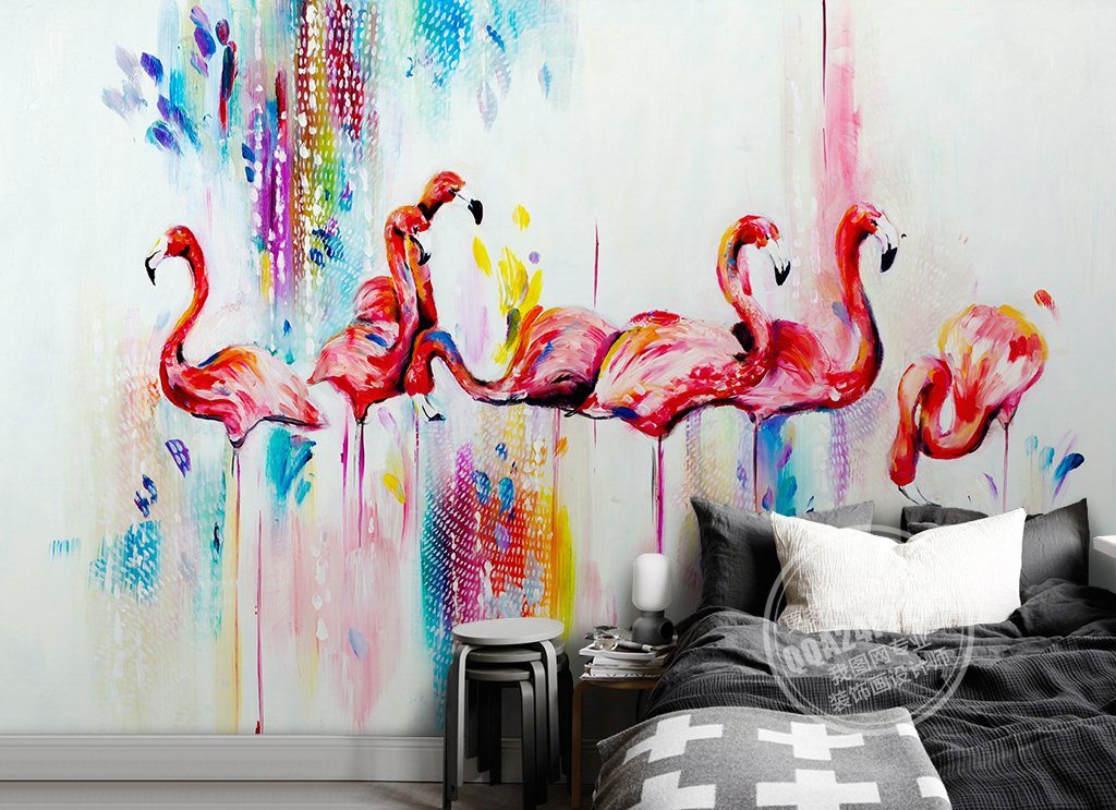 3D Flamingo 310 Wall Murals Wallpaper AJ Wallpaper 2 