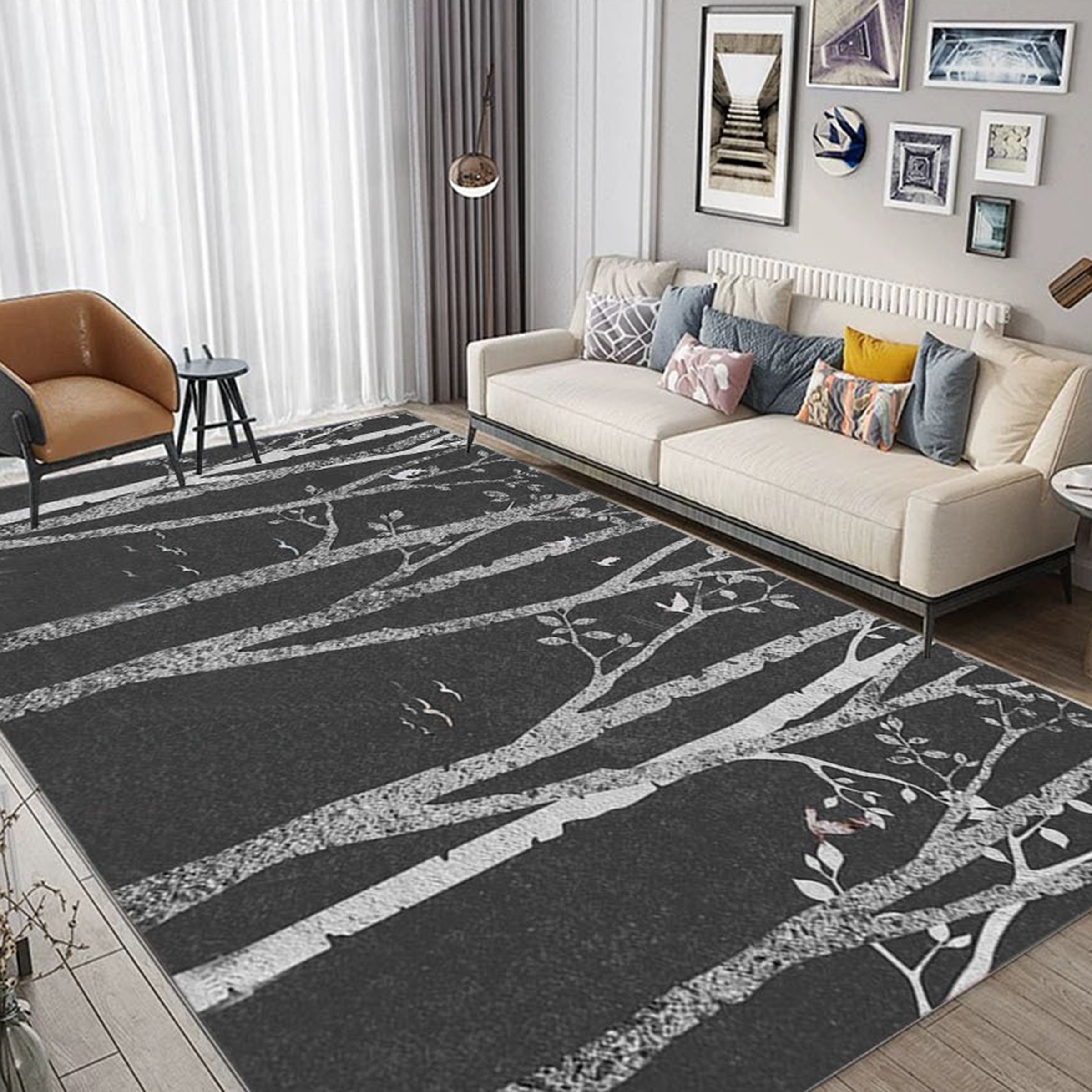 3D White Tree WG494 Non Slip Rug Mat Mat AJ Creativity Home 