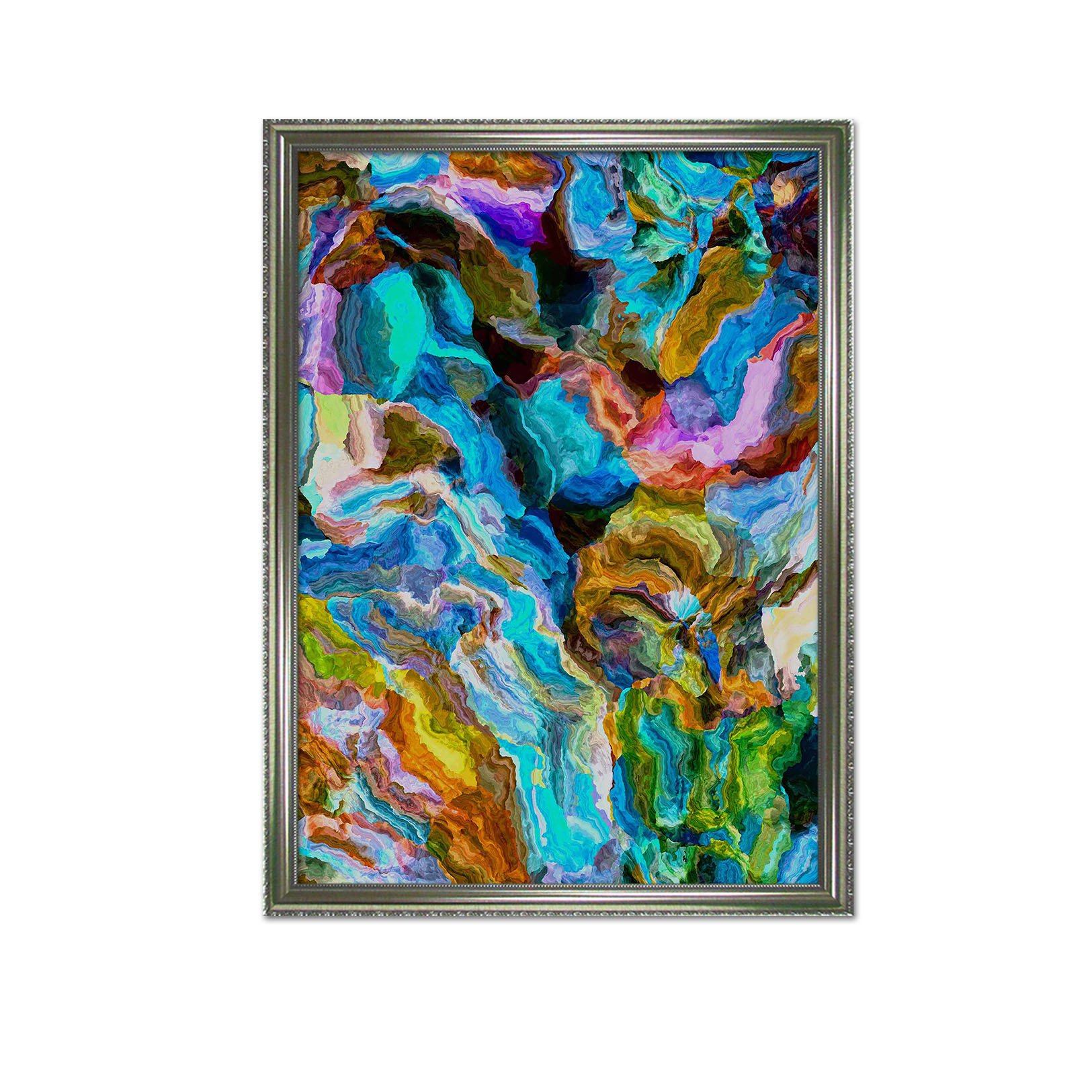 3D Color Abstraction 076 Fake Framed Print Painting Wallpaper AJ Creativity Home 