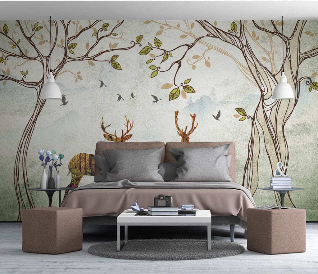 3D Forest Fawn WC047 Wall Murals Wallpaper AJ Wallpaper 2 