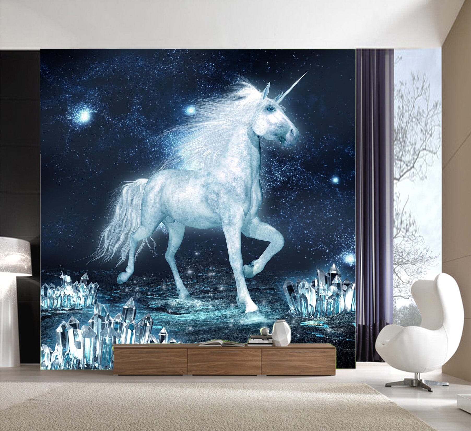3D White Unicorn 1045 Wall Murals Wallpaper AJ Wallpaper 2 