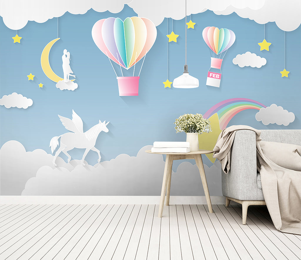 3D Balloon Moon WC038 Wall Murals
