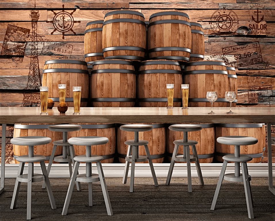 3D Row Of Wine Barrels 138 Wallpaper AJ Wallpaper 2 