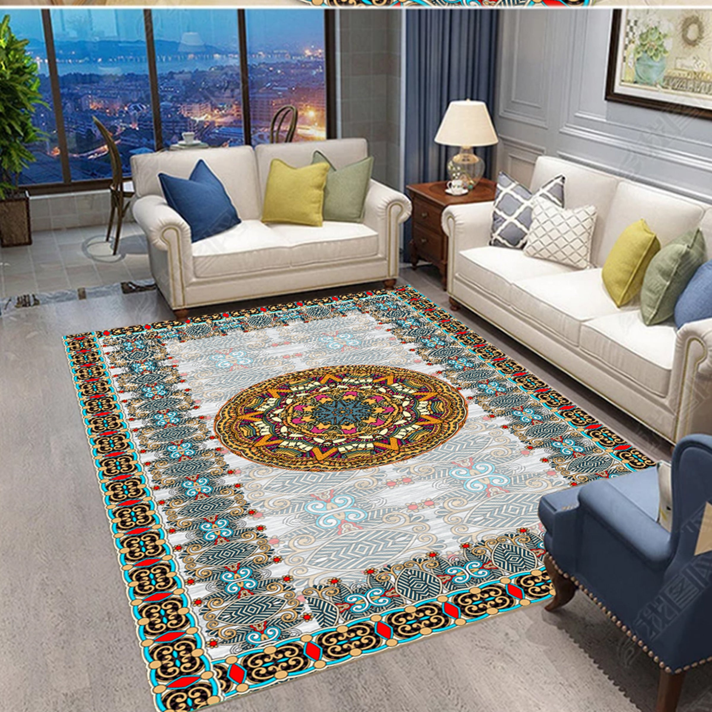 3D Round Color Pattern WG419 Non Slip Rug Mat Mat AJ Creativity Home 