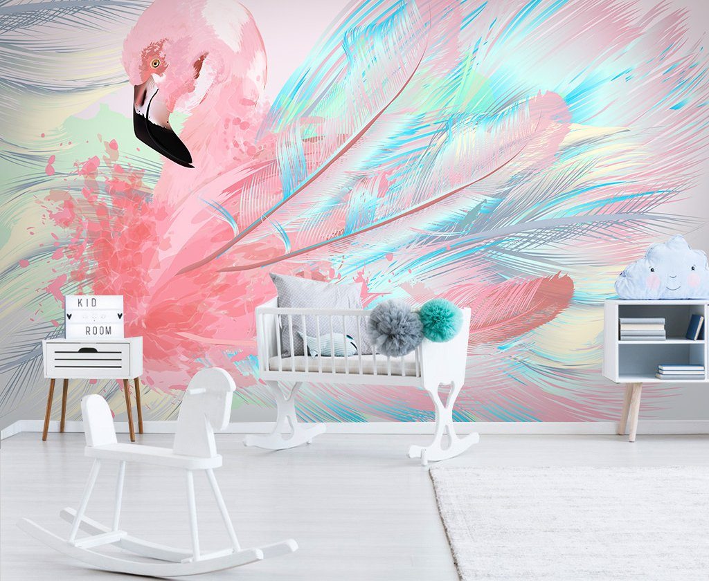 3D Pink Bird 178 Wall Murals Wallpaper AJ Wallpaper 2 