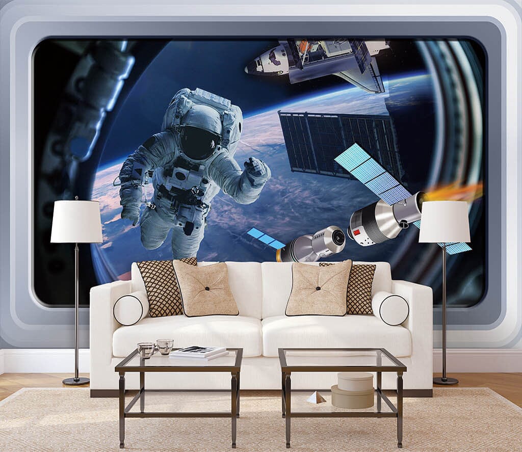 3D Space Astronaut WC064 Wall Murals Wallpaper AJ Wallpaper 2 