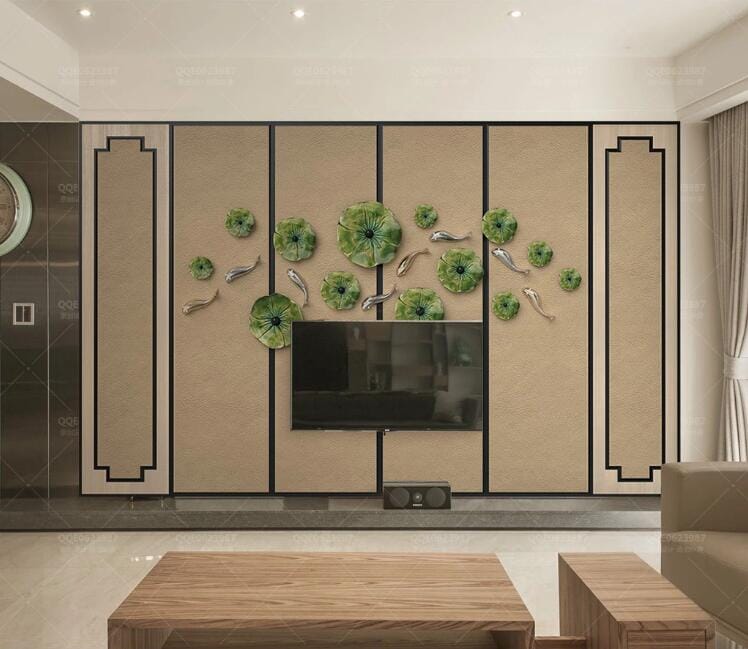 3D Lotus Leaf WC257 Wall Murals Wallpaper AJ Wallpaper 2 