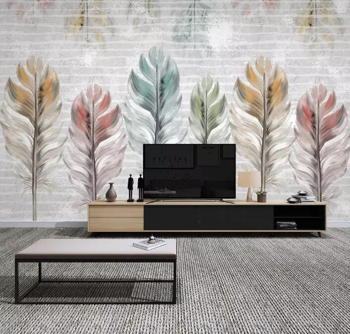 3D Colored Feather 511 Wall Murals Wallpaper AJ Wallpaper 2 