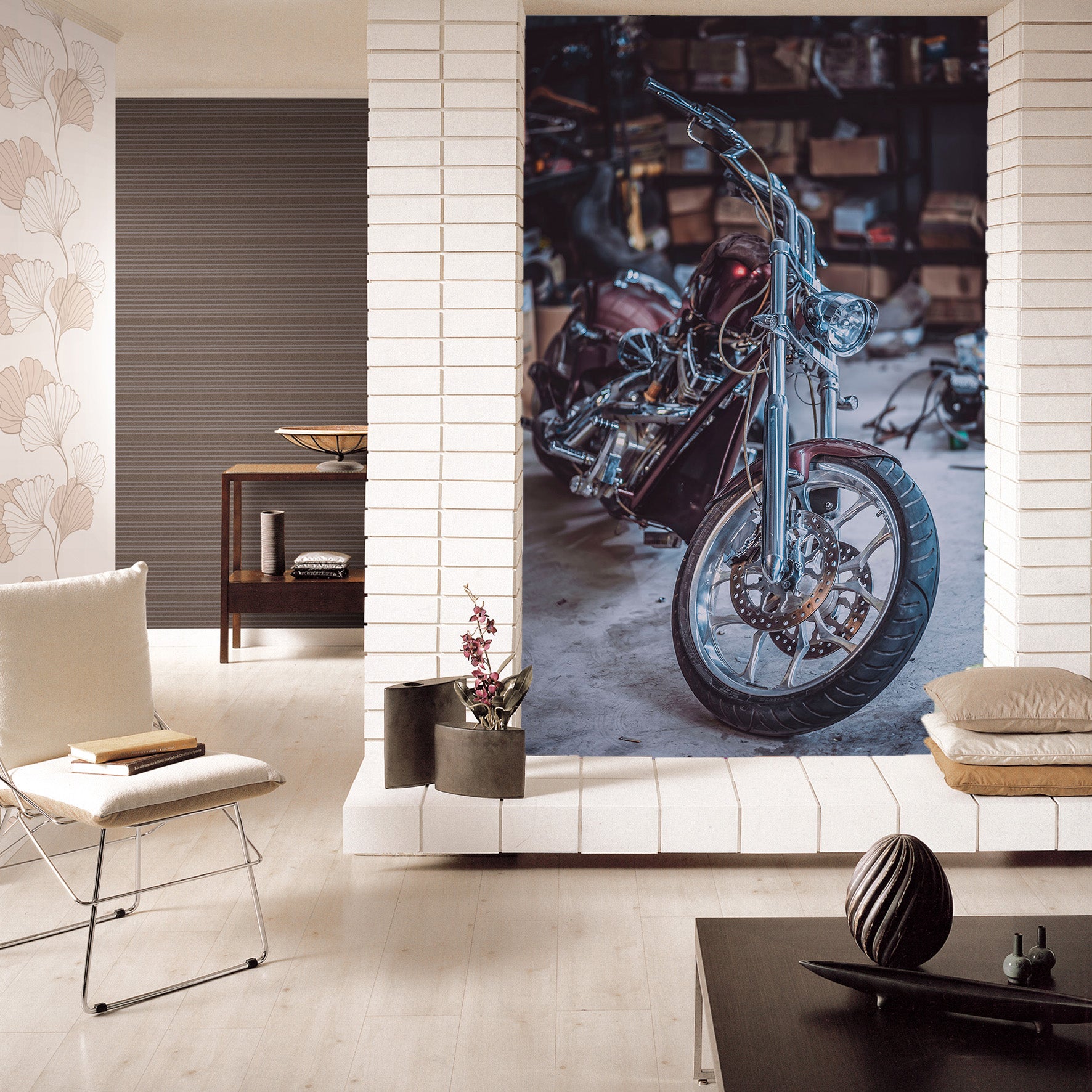 3D Luxury Motorcycle 422 Vehicle Wall Murals