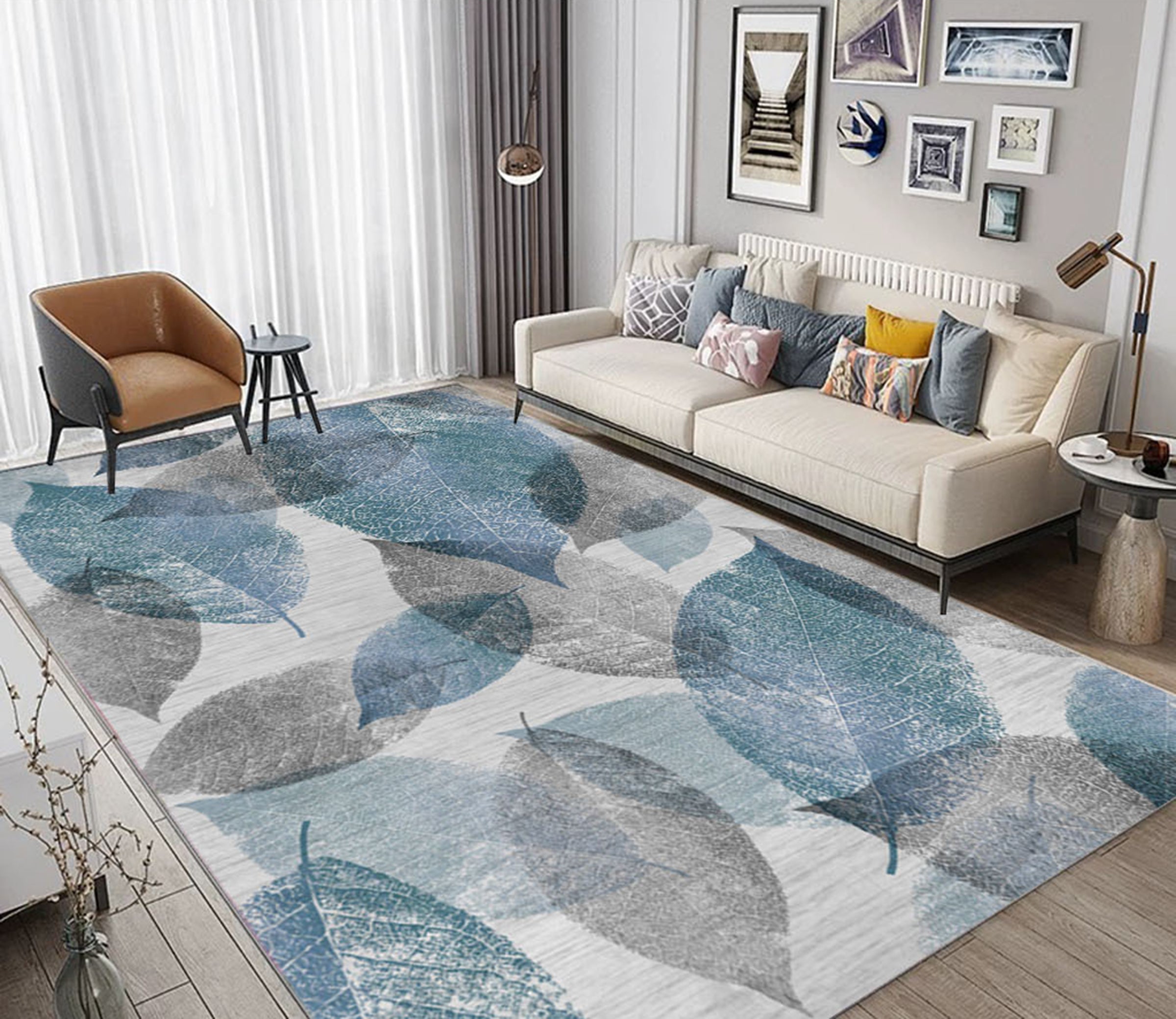 3D Colored Leaves WG508 Non Slip Rug Mat Mat AJ Creativity Home 